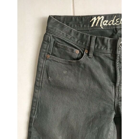 Madewell Distressed Low Rise Crop Ankle Zip Stretch Jeans FLAW - Picture 3 of 8